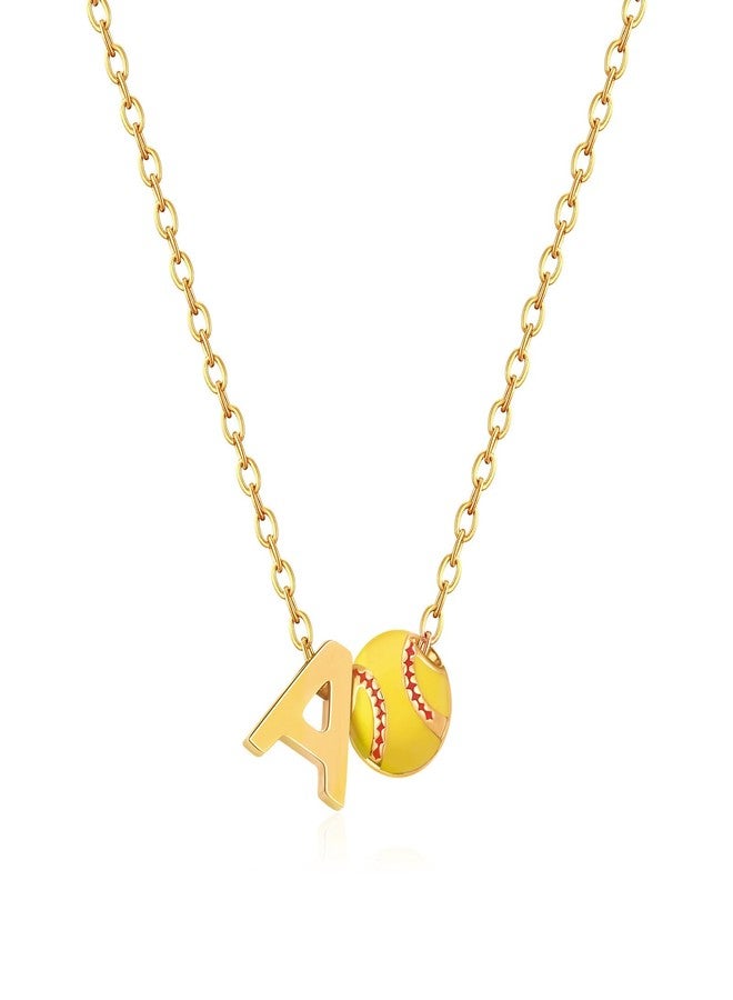 Kenailw Softball Gifts Necklace for Women Jewelry 8 12 Birthday Gift Accessories Sports Lovers Stuff (Softball A) - Image 1